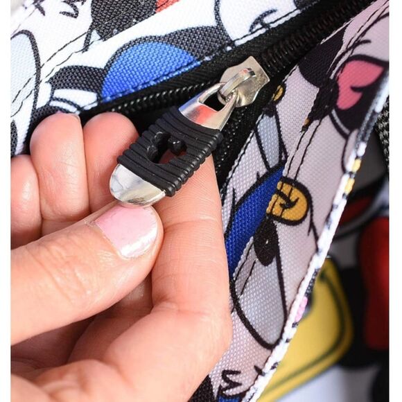 Disney Tote Mickey & Minnie Mouse Icon Print Zipper Travel Bag - Picture 4 of 5